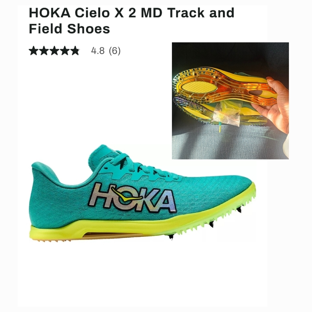 Hoka Blue and Yellow Athletic Shoes with Traction Sole